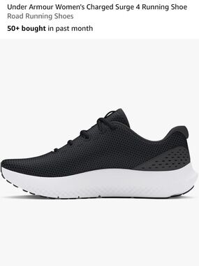 Under Armour Women’s Charged Surge 4 Running Shoes Black/White